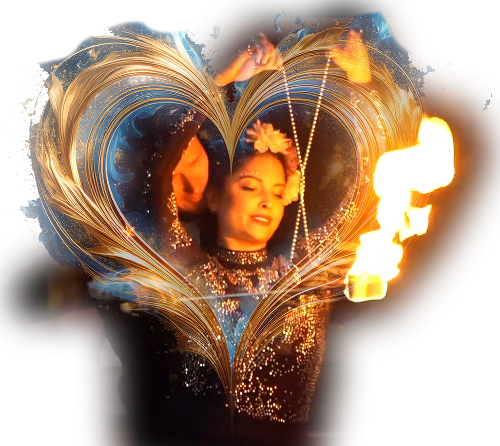 FireGuy doing a show with his wife.