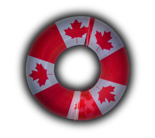LED spinner image of a canadian flag.